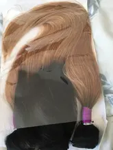 Bobbi Collection-mechones con cierre de encaje, cabello humano Remy, tejido liso, barato, negro, marrón, Rubio degradado, 200 g/set, 3 uds.