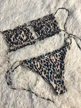 Bandeau Swimsuit Bikini-Set Beachwear Pleated Mini Thong Female Women 