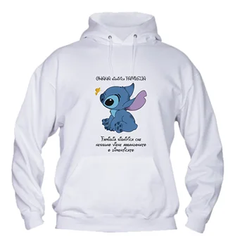 

Felpa Con Cappuccio uomo basic Top Qualità Top Vestibilità - LILO E STICH - OHANA MADE IN ITALY