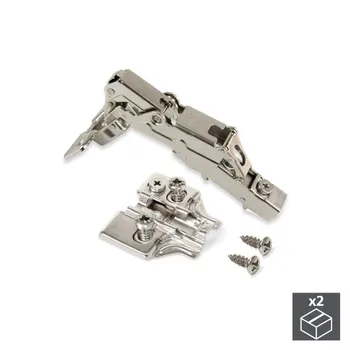 

Lot of 2 hinges straight X91 Emuca opening 165 ° with soft closing and supplements Euro regulation eccentric