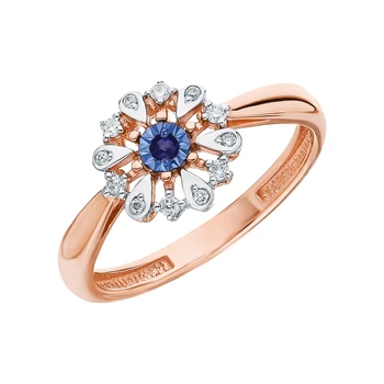 

Gold ring with sapphires and diamonds sunlight sample 585