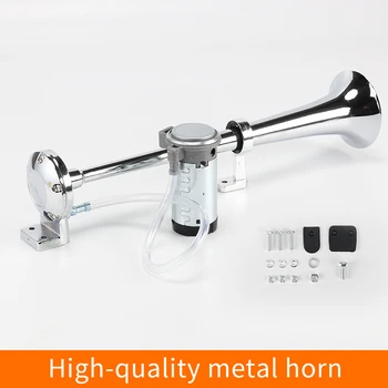 

12V Car Air Horn Super Loud Universal 150DB Single Trumpet Compressor 17 Inch 180 Hertz Horn For Car Truck Boat Motorcycle