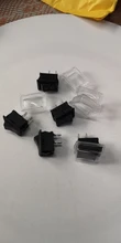5 unids/lote negro botón Mini interruptor 6A-10A 110V 250V 2Pin Snap-en/Off interruptor basculante 21MM * 15MM con la cubierta impermeable negro