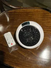 Calentador eléctrico para espacios, miniventilador portátil de montaje en pared para hogar, oficina, escritorio, calentador de aire caliente, silencioso, remoto, termostato de calor rápido