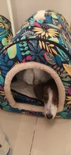 Cama para mascota cálida desmontable para invierno, caseta para dormir de perro, nido de gato suave para gatito y cachorro, cueva cómoda, diseño de lazo, lavado a mano
