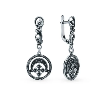 

Silver earrings-amulet "lunnitsa" sunlight sample 925