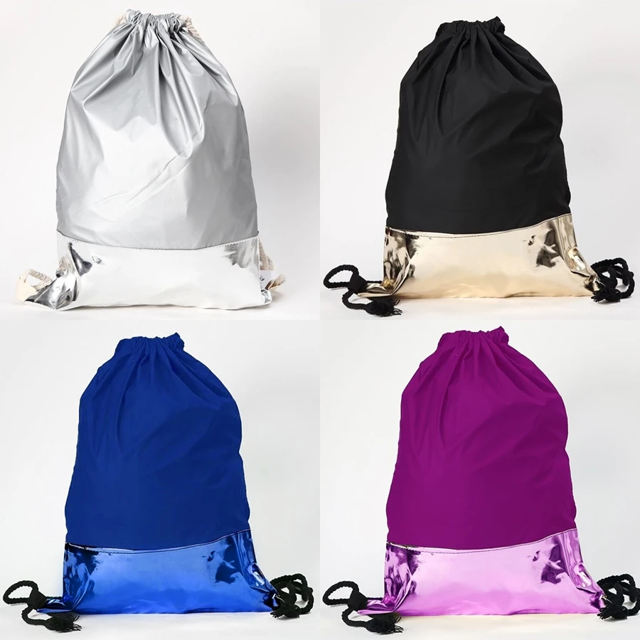 Mochila Bolsa tipo saco con cuerdas para mujer nueva moda femenina con apliques de polipiel impermeable