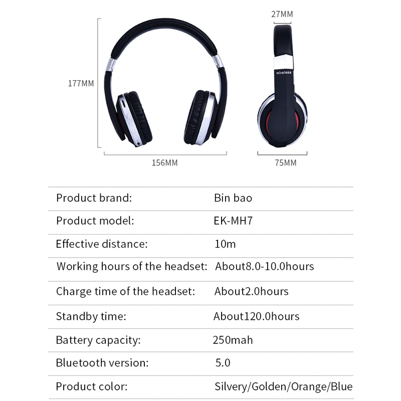 Bluetooth 5,0 наушники, беспроводные наушники, гарнитура, телефон, Блютуз, громкой связи, наушники с микрофоном, наушники для мобильного телефона