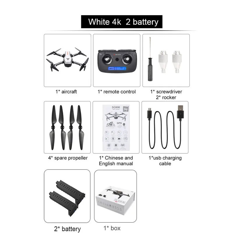 SG906 gps 5G wifi FPV с 4K Ультра четкая камера селфи складной вертолет Радиоуправляемый Дрон Квадрокоптер RTF - Цвет: 4K 2B With box