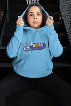 

Angemiel Wear Hello Universe Blue Women 'S Hooded Sweatshirt