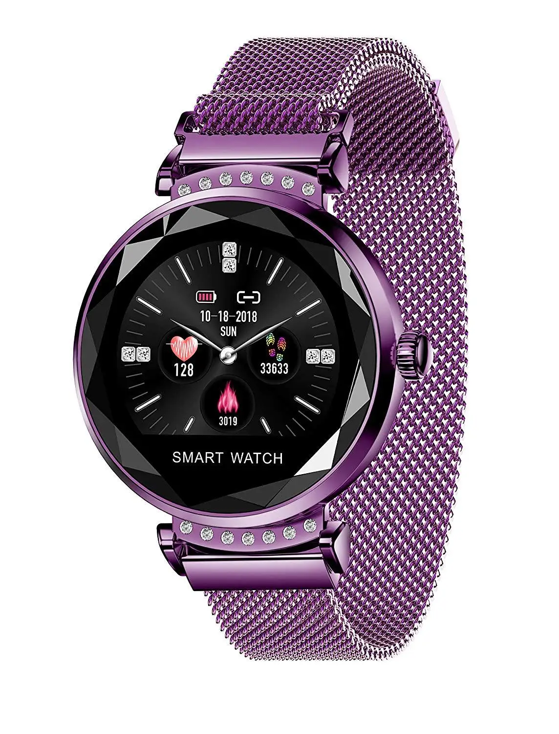 H2 Смарт-часы Bluetooth фитнес-трекер монитор сердечного ритма во время сна Водонепроницаемый Счетчик калорий шагомер кровяное давление умные часы - Цвет: Фиолетовый
