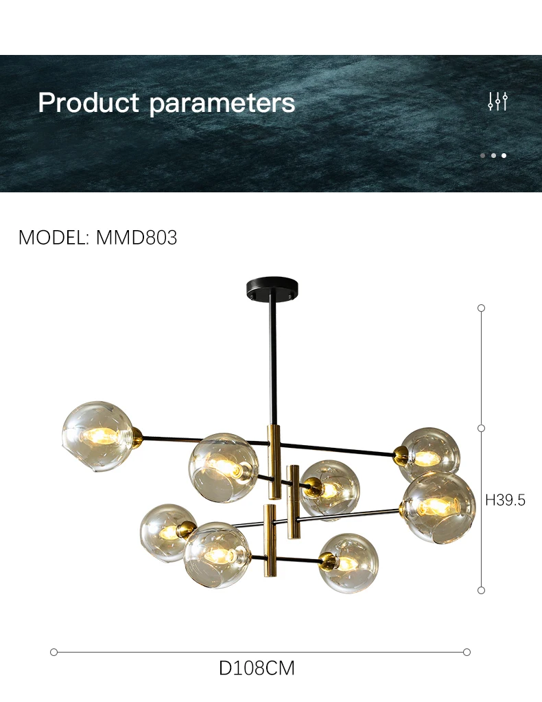 Nordic LED Chandelier Lights For Living Room Bedroom Kitchen Black Gold Lustre Dining Ceiling Pendant Glass Ball Hanging Lamp entryway chandelier