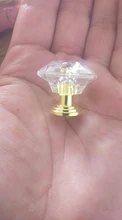 10 Uds acrílico Perillas de cristal tirador del cajón del armario perilla de manija de puerta en forma de diamante de la perilla de gabinete accesorio de muebles para el hogar sin tornillos