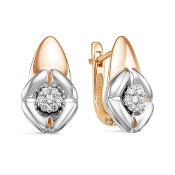 

Gold 585 sterling silver earrings with stones: Diamond