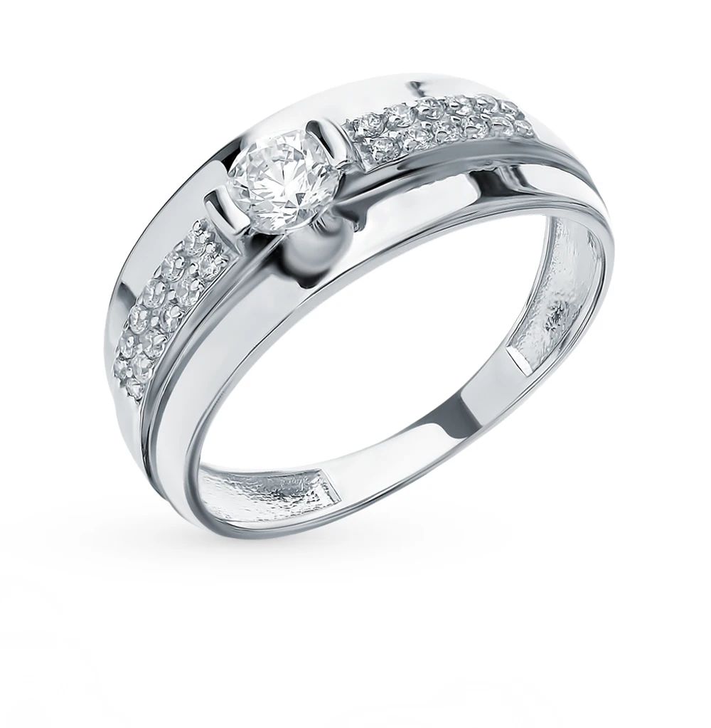 Серебряное кольцо с фианитами SUNLIGHT проба 925