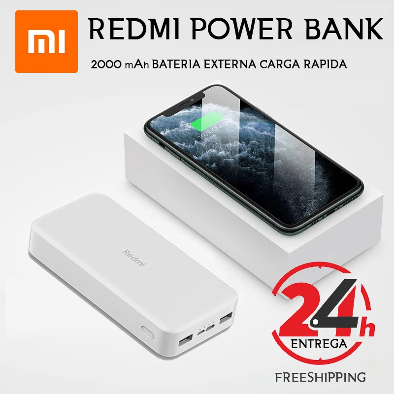Xiaomi Redmi Bateria Externa Movil 20000mAh Powerbank power bank Xiaomi Bateria Portatil para Movil Cargador iPhone Movil