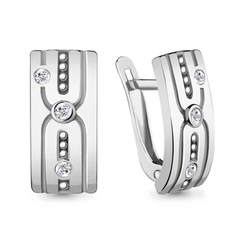 

AQUAMARINE earrings with cubic zirconia, silver 925