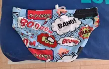 BOOOOM-bañador de dibujos animados para hombre, ropa de baño con/sin esponja, estampado de O-O-OPS, pantalones cortos de playa, bañadores para hombre Gay