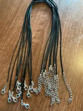 YuenZ-cordón de cuero trenzado ajustable para fabricación de joyas, cordón colorido de 1,5mm, negro y marrón, 19cm, 41cm, DIY, 10 Uds.