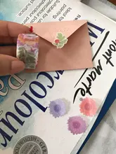 Rollo de cinta Washi de pétalos de flores para álbum de recortes, rollo de pegatinas de hojas para diario, adhesivo de papelería, 200 Uds.