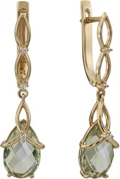 

Aloris drop earrings with amethyst and cubic zirconia in red gold
