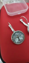 Pendientes de árbol de la vida para mujer, aretes de Color plata, pendientes de Francia para mujer, aretes con gancho para la oreja, joyería cabujón de cristal