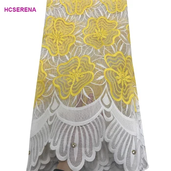 

African Lace Fabric 2019 Latest Fabric High Quality Tulle Rhinestones Lace Fabric For Party Dresses ,Nigerina lace fabric