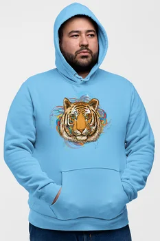 

Angemiel Wear Colorful Arkaplanlı Tiger Blue Men 'S Hooded Sweatshirt