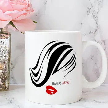 

Personalized Women 'S Silhouette Design White Mug Cup-1