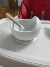 Juego de vajilla de silicona para alimentación de bebé, cuenco de silicona antideslizante con cuchara impermeable, sin BPA, plato para bebé, 1 Juego
