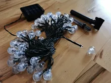 Garland String-Lights Flash Crystal-Ball Solar-Lamp Wedding-Decoration Fairy Christmas