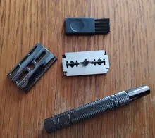 Maquinilla de afeitar de doble filo, maquinilla de afeitar de doble filo con 10 cuchillas de afeitar, Premium Wet, clásica, de Metal, se adapta a todas las cuchillas de afeitar estándar