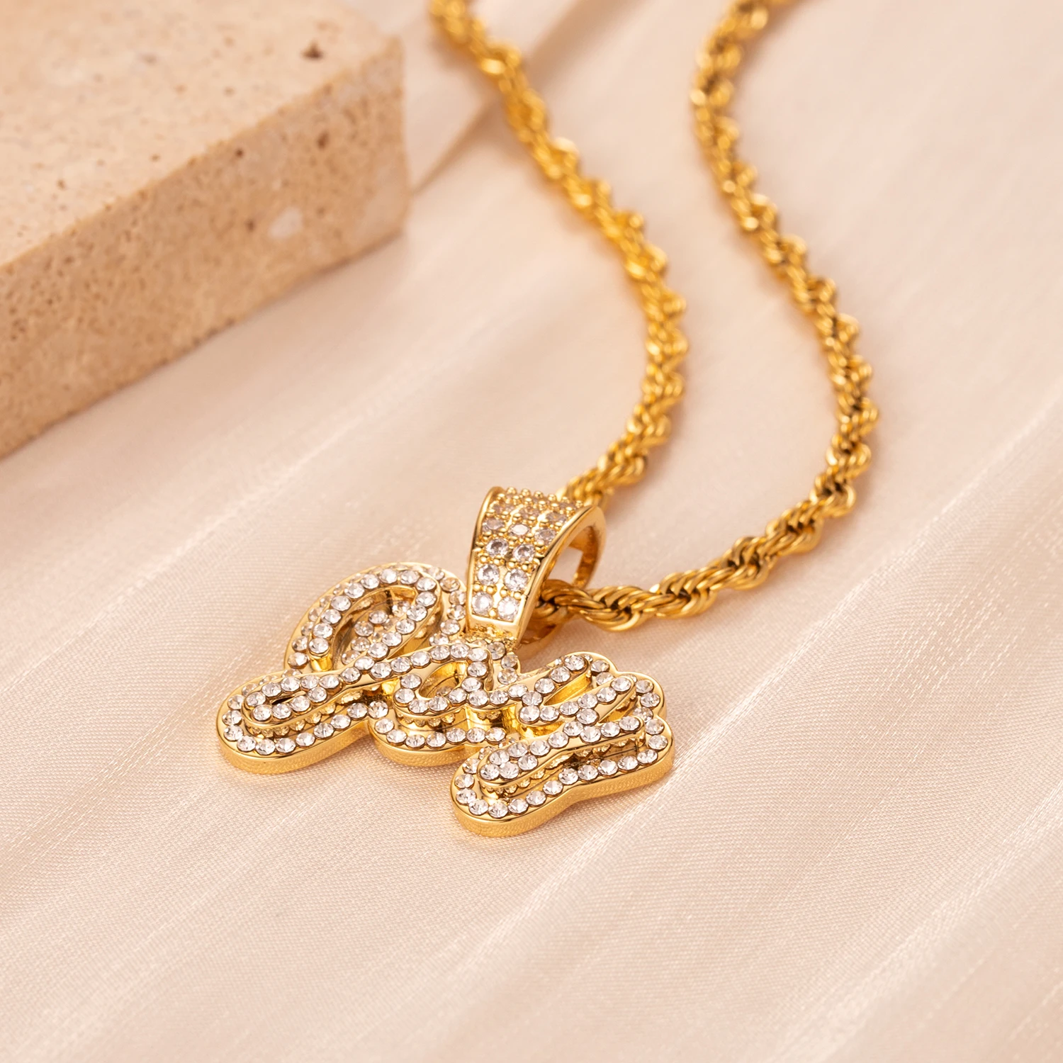 Dainty Gold Initial Necklace Two or More Discs - Lulu + Belle Jewellery