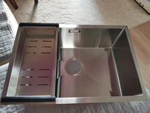 Fregadero de cocina de acero inoxidable, cuenco individual debajo de la montura, borde estrecho cepillado hecho a mano con accesorios de drenaje para el hogar, 304