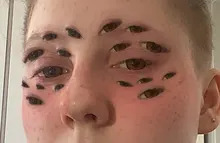 Lentillas para Cosplay de Halloween, lentes de contacto de Color avellanado, azul y rojo, 1 par (2 uds.)