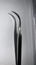 Pinzas de extensión de pestañas, profesionales, rectas y curvadas, de acero inoxidable, para volumen 3D, 1 unidad