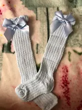 Calcetines de algodón con lazo para bebé y niña, medias transpirables antideslizantes para recién nacidos, calcetines de niñas bebé de 0 a 3 años, material barato