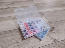 Mordoa-caja de almacenamiento de cuentas de plástico transparente con 28 ranuras, caja organizadora para herramientas de manicura de decoración de uñas, expositor de joyería