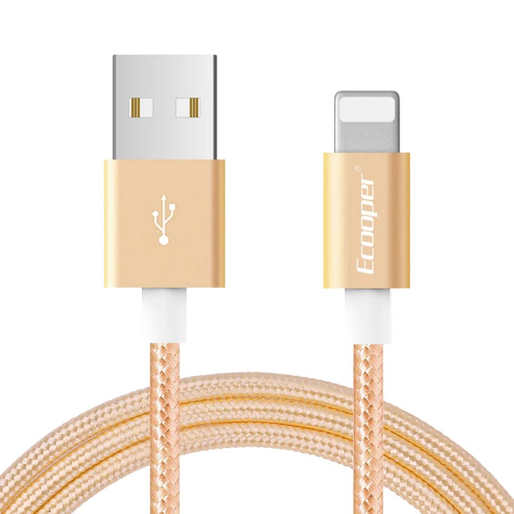 MFi, кабель USB для iPhone X XS MAX XR 2.4A быстрое устройство для зарядки кабеля передачи данных для iPhone кабель 6 7 8Plus Lightning зарядный кабель - Color: Nylon Braid Gold