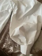 Blusa con manga de linterna para mujer, camisa holgada con botones a la moda para primavera y otoño, Color liso