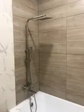 Shower-Mixer Faucet Wall-Mount Bath Rainfall Uythner Chrome/black Spout with Rotate-Tub