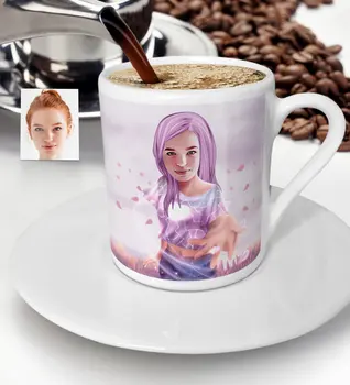 

Personalized Women 'S Abstract Caricature Of Turkish Coffee Fincanı-6