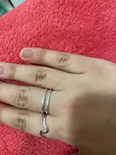 Geométricos minimalistas línea doble anillo ajustable genuino 925 plata esterlina delicado de moda de joyería de encanto de las mujeres Bijoux