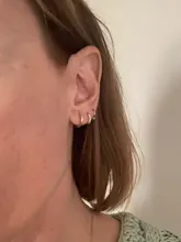 ROXI-Pendientes redondos de geometría para Mujer, aretes redondos de Plata de Ley 925, dorados, brillantes, Vintage