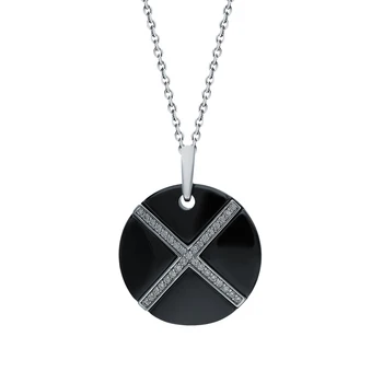 

Silver Pendant with ceramics and cubic zirconia sunlight sample 925