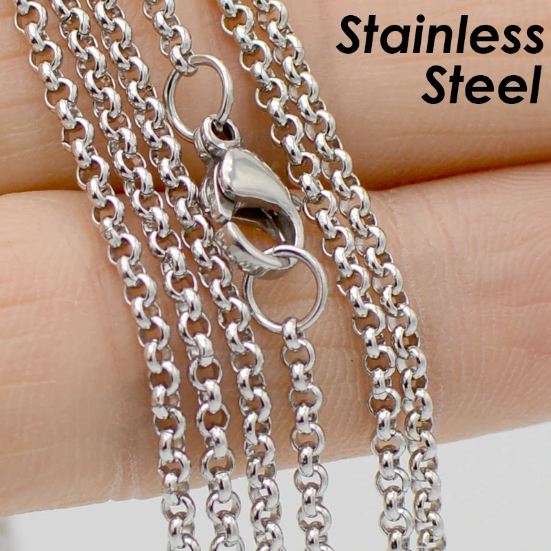 Collana Donna Acciaio Inox 304 - Lunghezza 40-100 Cm Con Estensione 5 Cm - Spessore 2 Mm - Gioiello Argento Ipoallergenico - 4