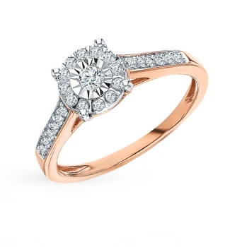 

Gold ring with diamonds sunlight sample 585