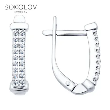 

SOKOLOV Silver drop earrings with stones with cubic zirconia fashion jewelry silver 925 women's male, long earrings