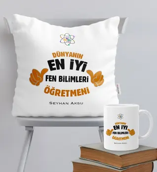 

Personalized Science Science Teacher Themed Pillow Mug Set-1