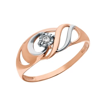 

Gold ring with diamonds sunlight sample 585